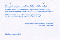 Dankbericht ivm overlijden H.H. (Bert) MG (1995)